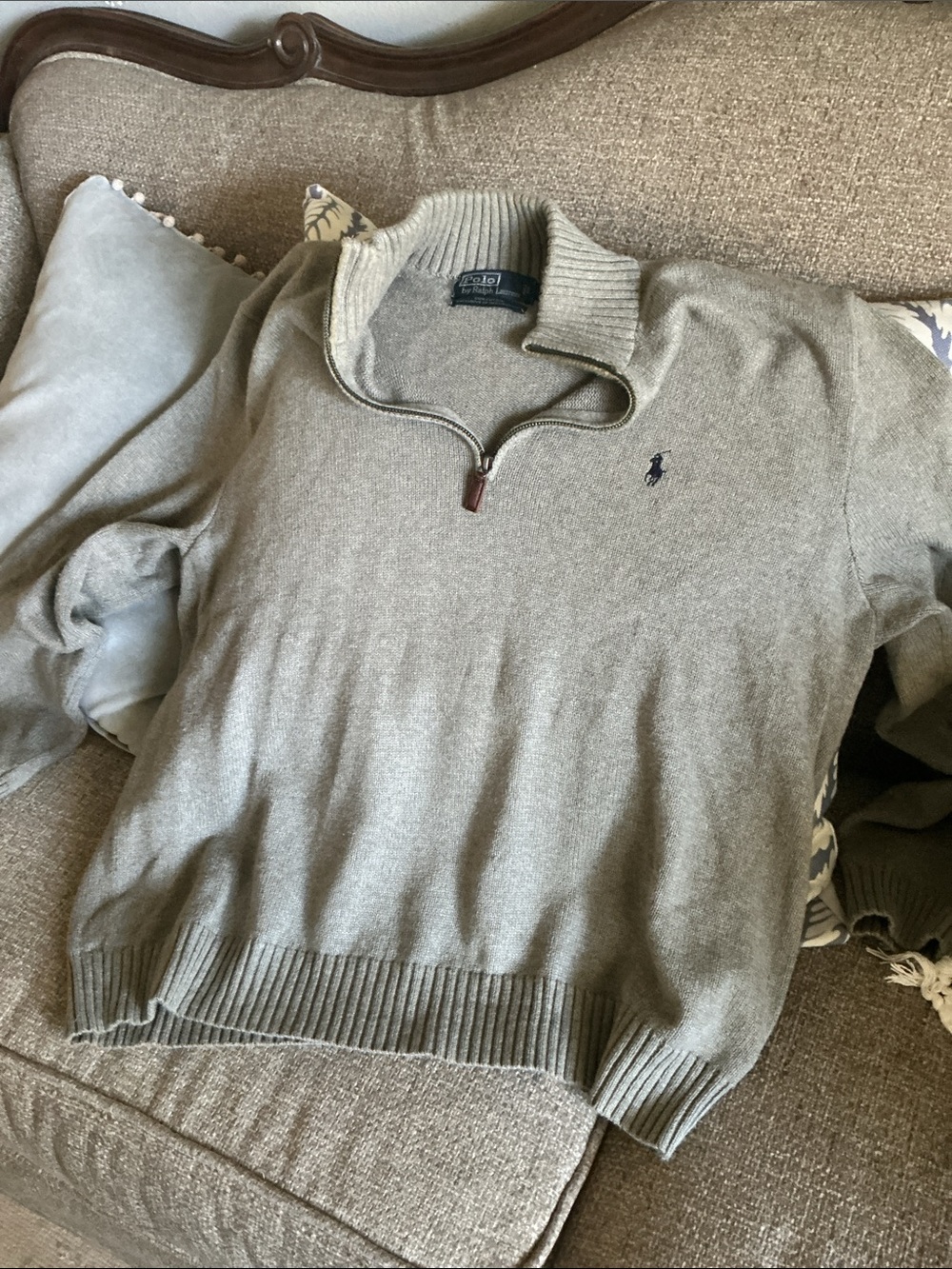 Polo by Ralph Lauren Men's Quarter-Zip Sweater Gray Size XL
